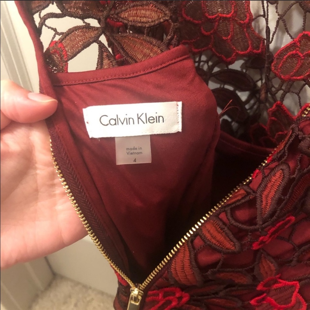 Calvin Klein Embroidered Dress Sz 4 - Picture 5 of 8